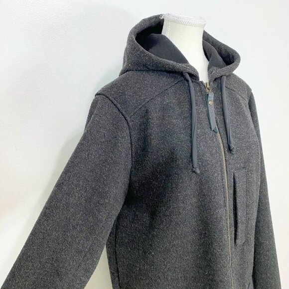 BODYBAG BY JUDE CHARCOAL GREY WOOL BLEND HOODED MID-LENGTH COAT - M - Picture 6 of 10